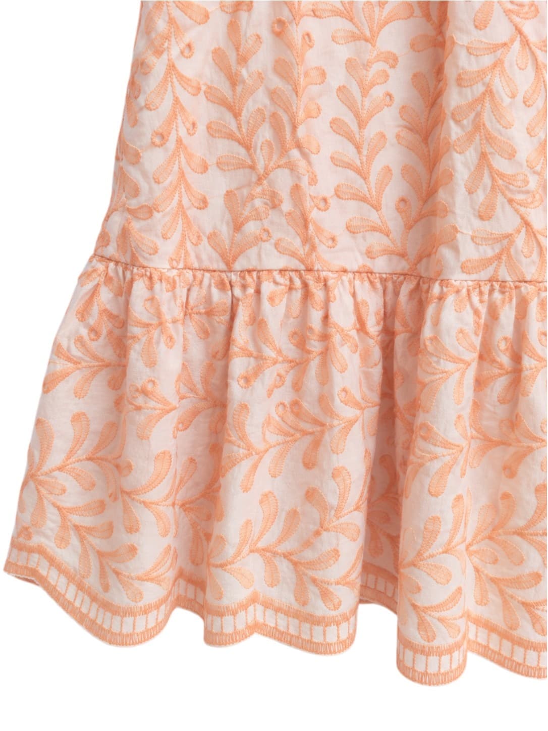 Saints + Secrets Womens Mini Dress Size 8 White Peach Embroidered Boho Rayon — photo 3 of 7