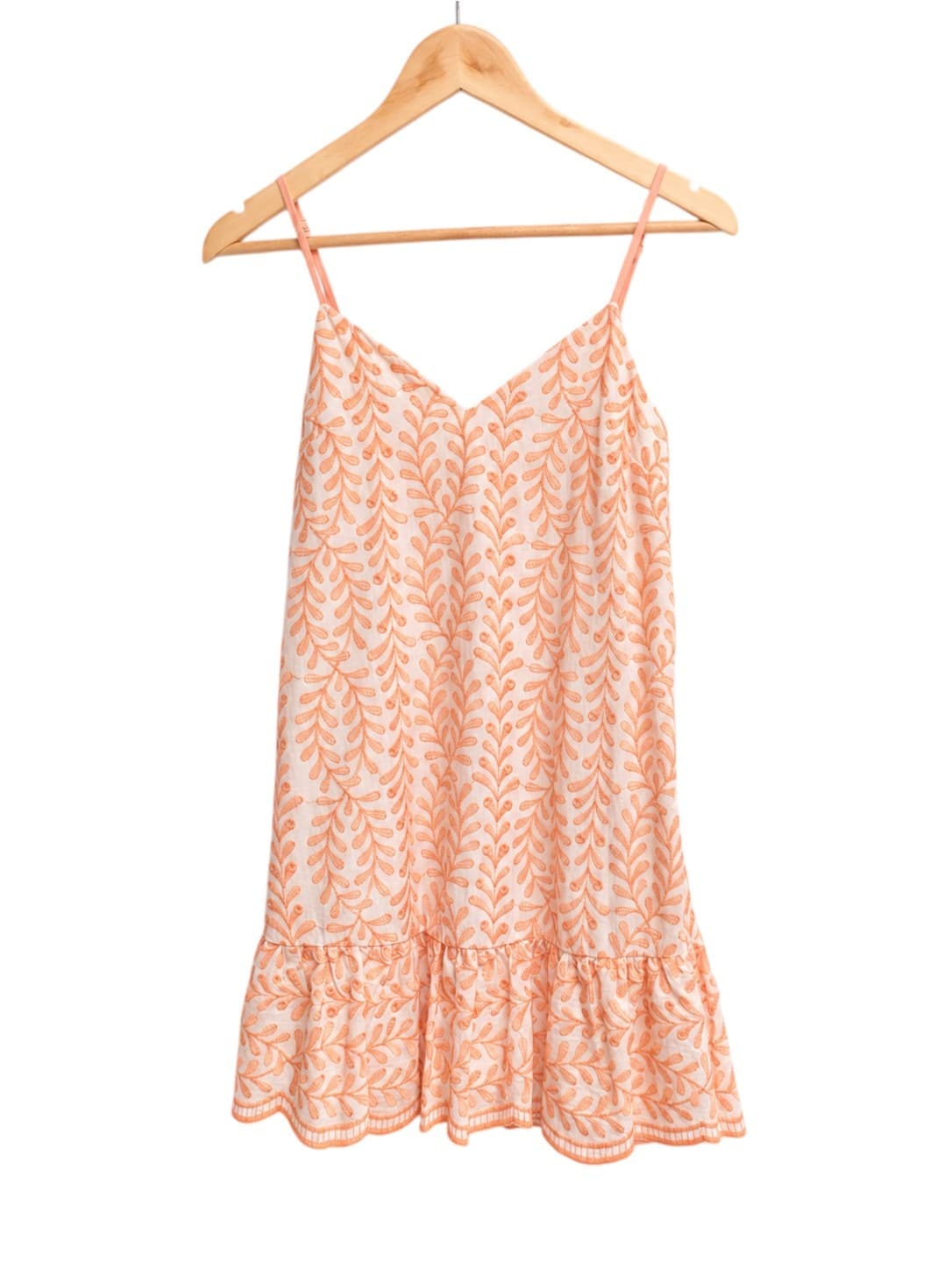 Saints + Secrets Womens Mini Dress Size 8 White Peach Embroidered Boho Rayon — photo 1 of 7