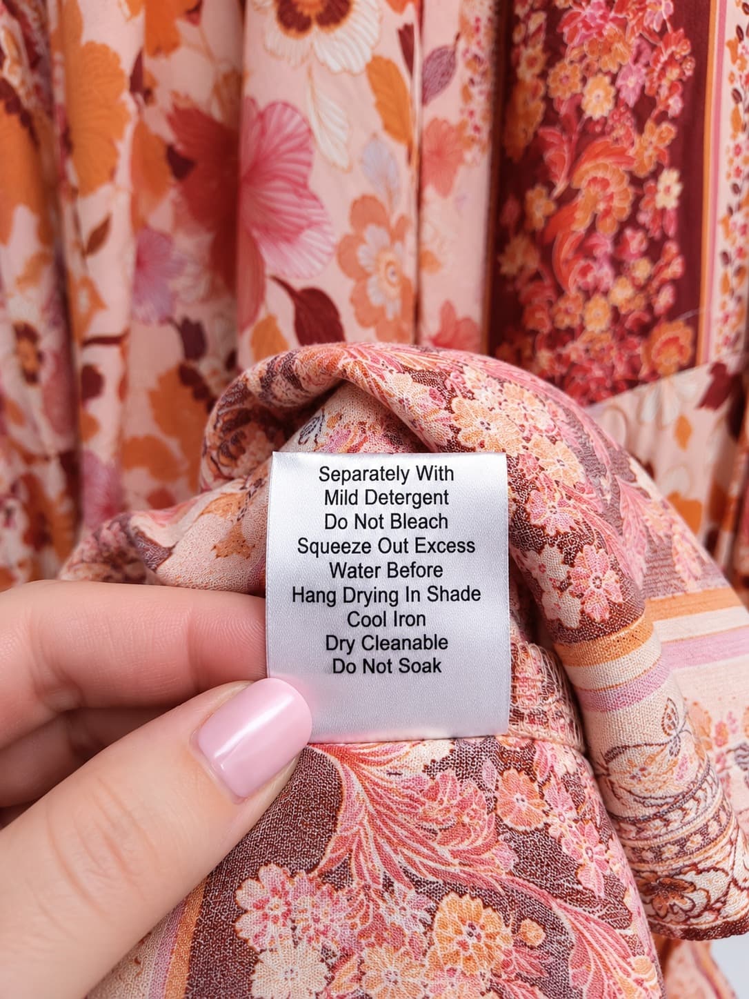 Salty Bright Womens Maxi Dress Size 14 Orange Pink Floral Boho Tiered Rayon — photo 7 of 7