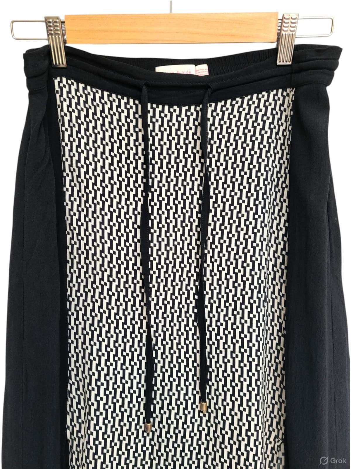 SASS & BIDE Black White Geometric Print Split Maxi Skirt AU 8 US 4 — photo 4 of 6