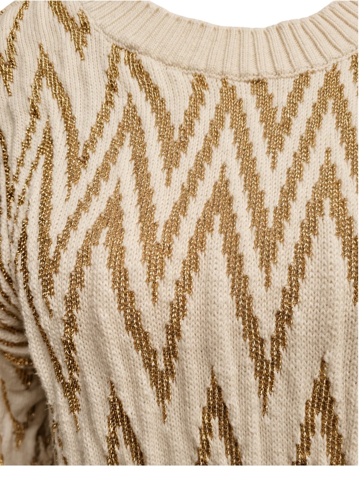 SASS & BIDE Full Time Love Cream Gold Metallic Knit Sweater Top Size L — photo 4 of 7