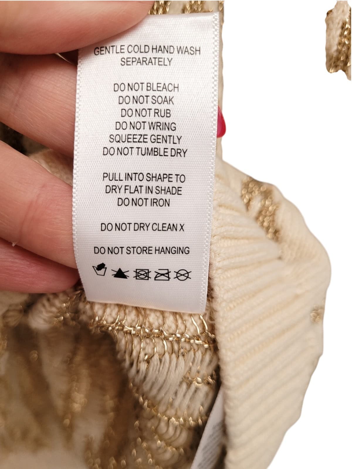 SASS & BIDE Full Time Love Cream Gold Metallic Knit Sweater Top Size L — photo 6 of 7