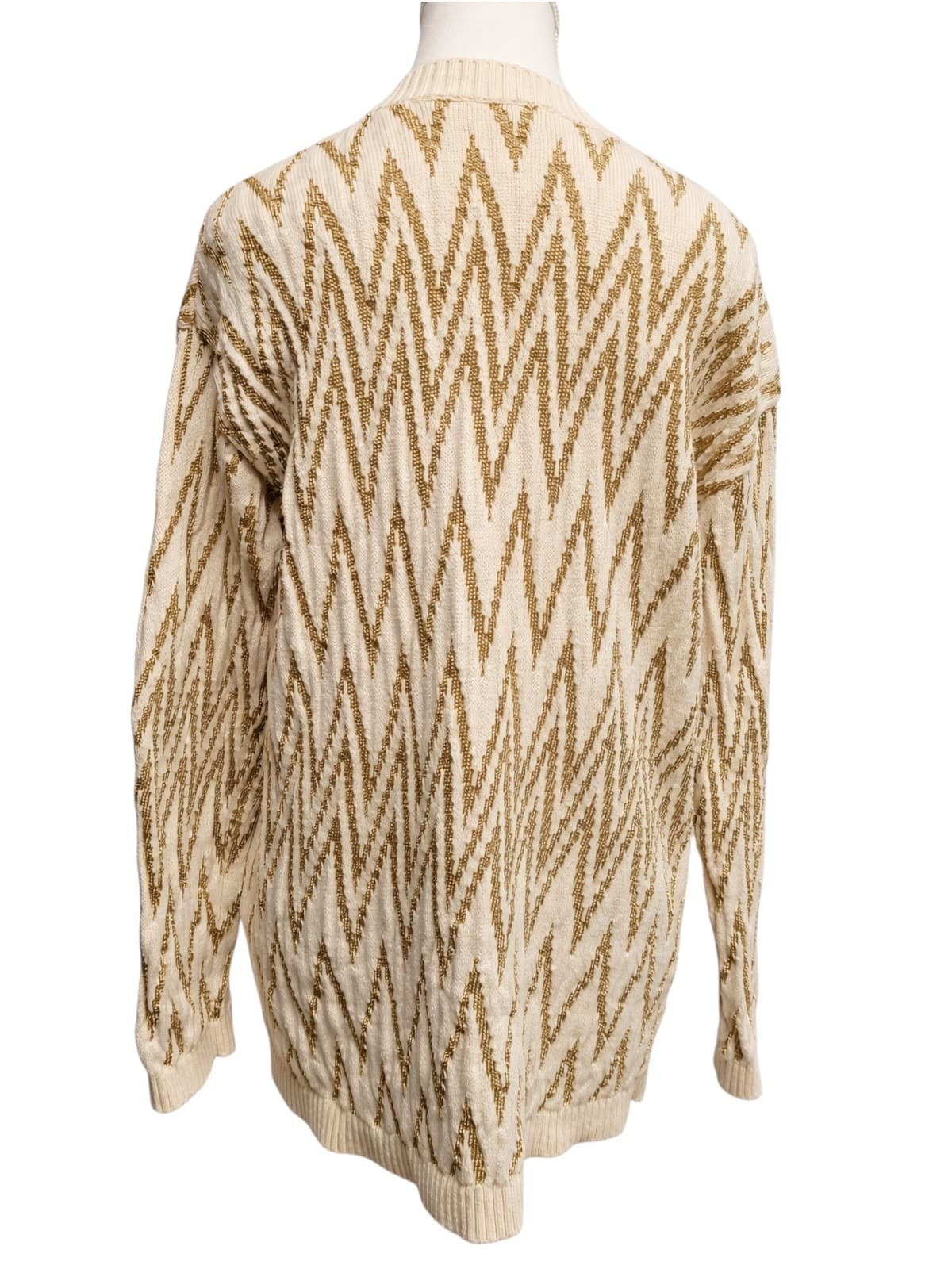SASS & BIDE Full Time Love Cream Gold Metallic Knit Sweater Top Size L — photo 2 of 7