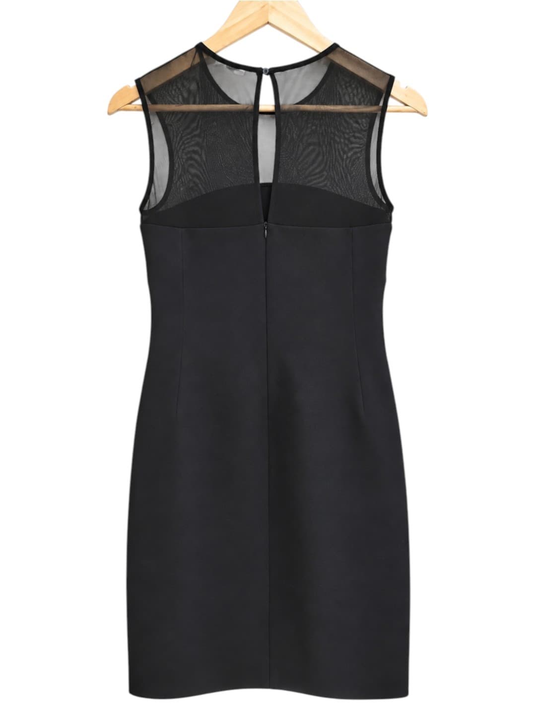 SASS Black Silver Metallic Mesh Panel Bodycon Cocktail Dress Size 10 — photo 5 of 6