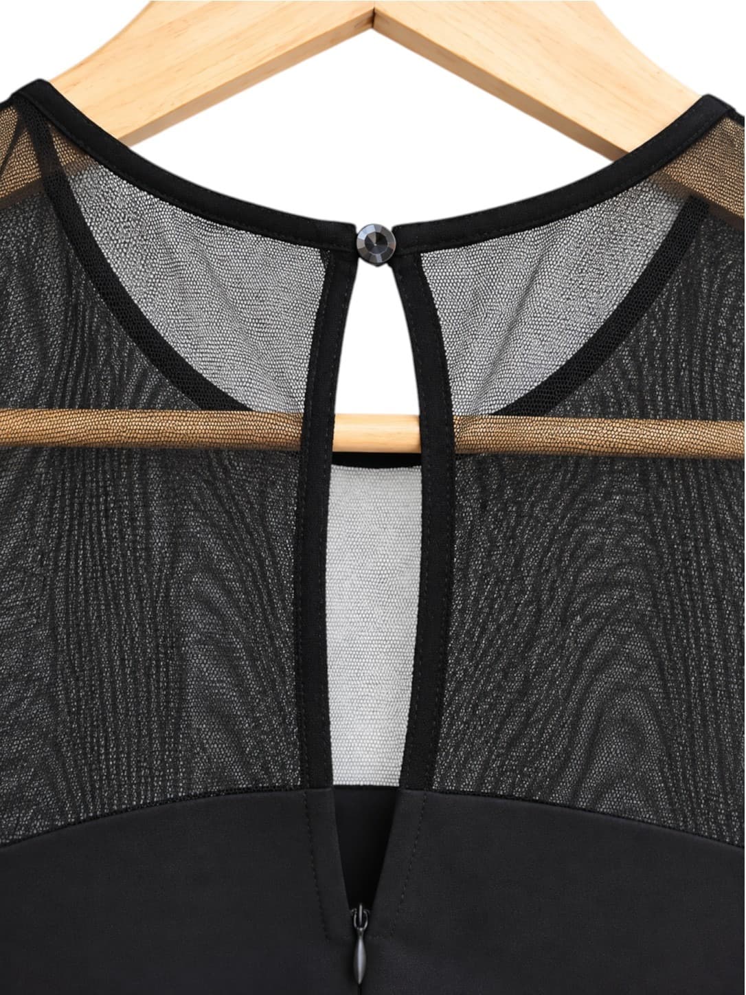 SASS Black Silver Metallic Mesh Panel Bodycon Cocktail Dress Size 10 — photo 6 of 6