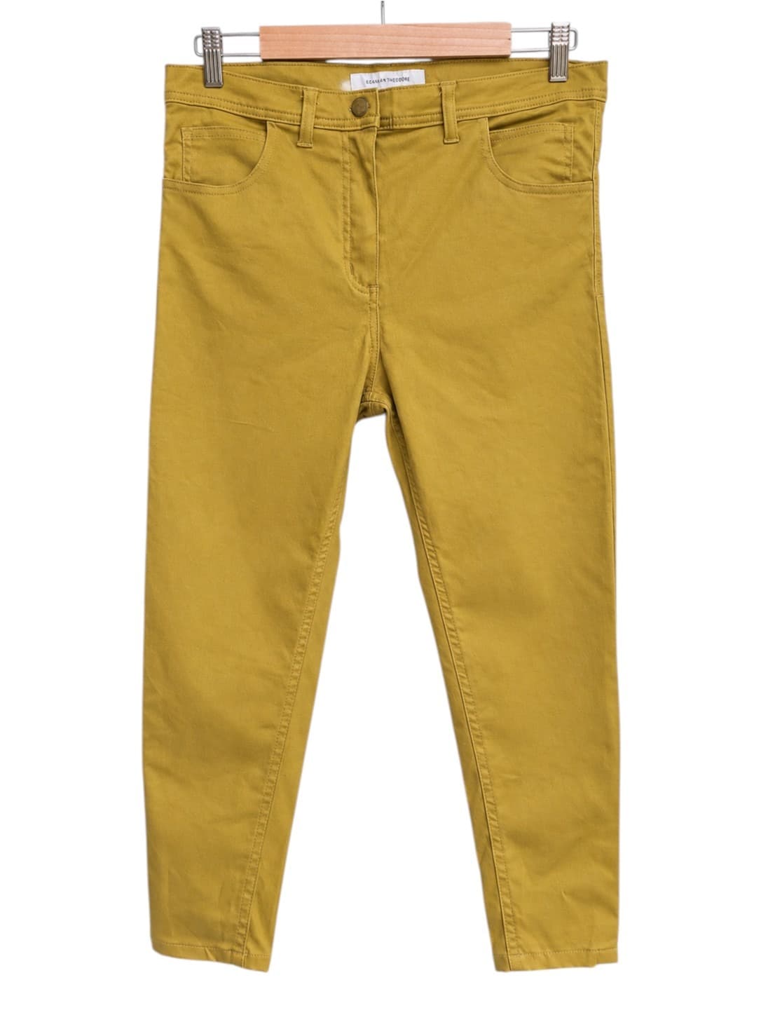 SCANLAN THEODORE Mustard Lime Slim Fit Cotton Blend Pants Trousers Size 10 — photo 1 of 5