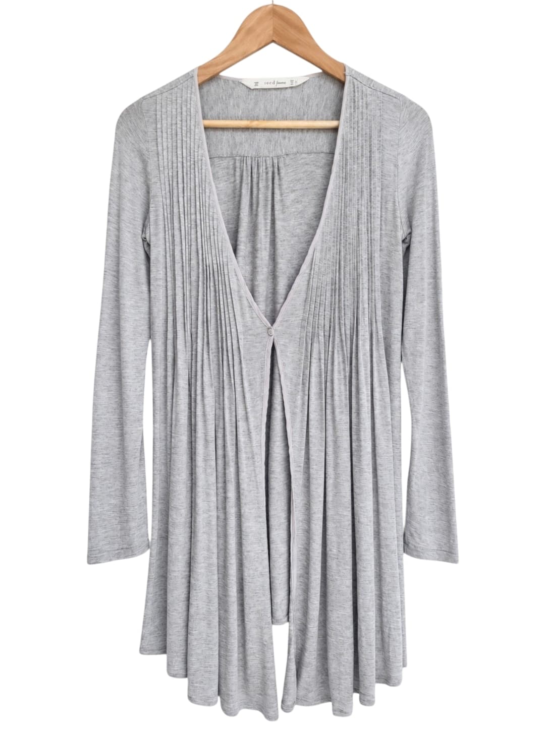 SEED FEMME Seed Heritage Grey Pleated Longline Cardigan Oversized XS — photo 1 of 7