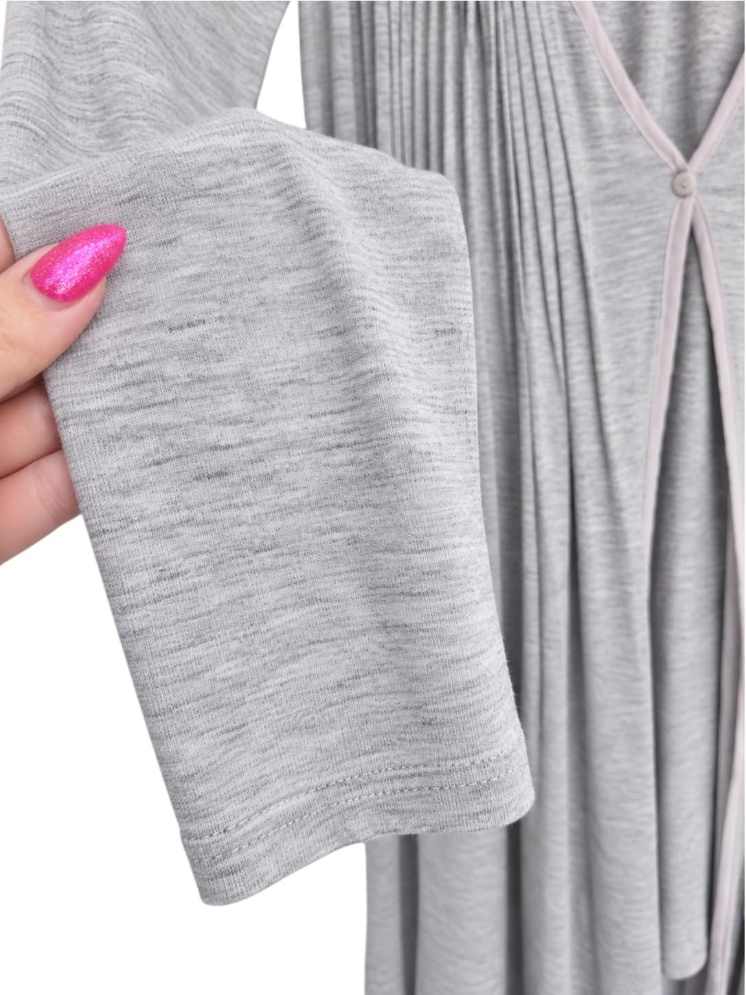 SEED FEMME Seed Heritage Grey Pleated Longline Cardigan Oversized XS — photo 3 of 7