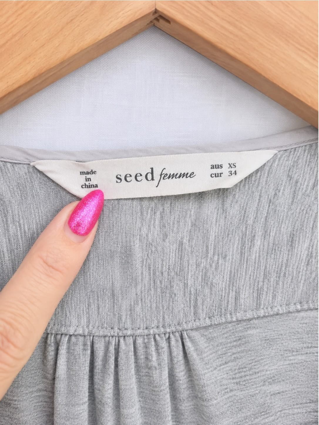 SEED FEMME Seed Heritage Grey Pleated Longline Cardigan Oversized XS — photo 5 of 7