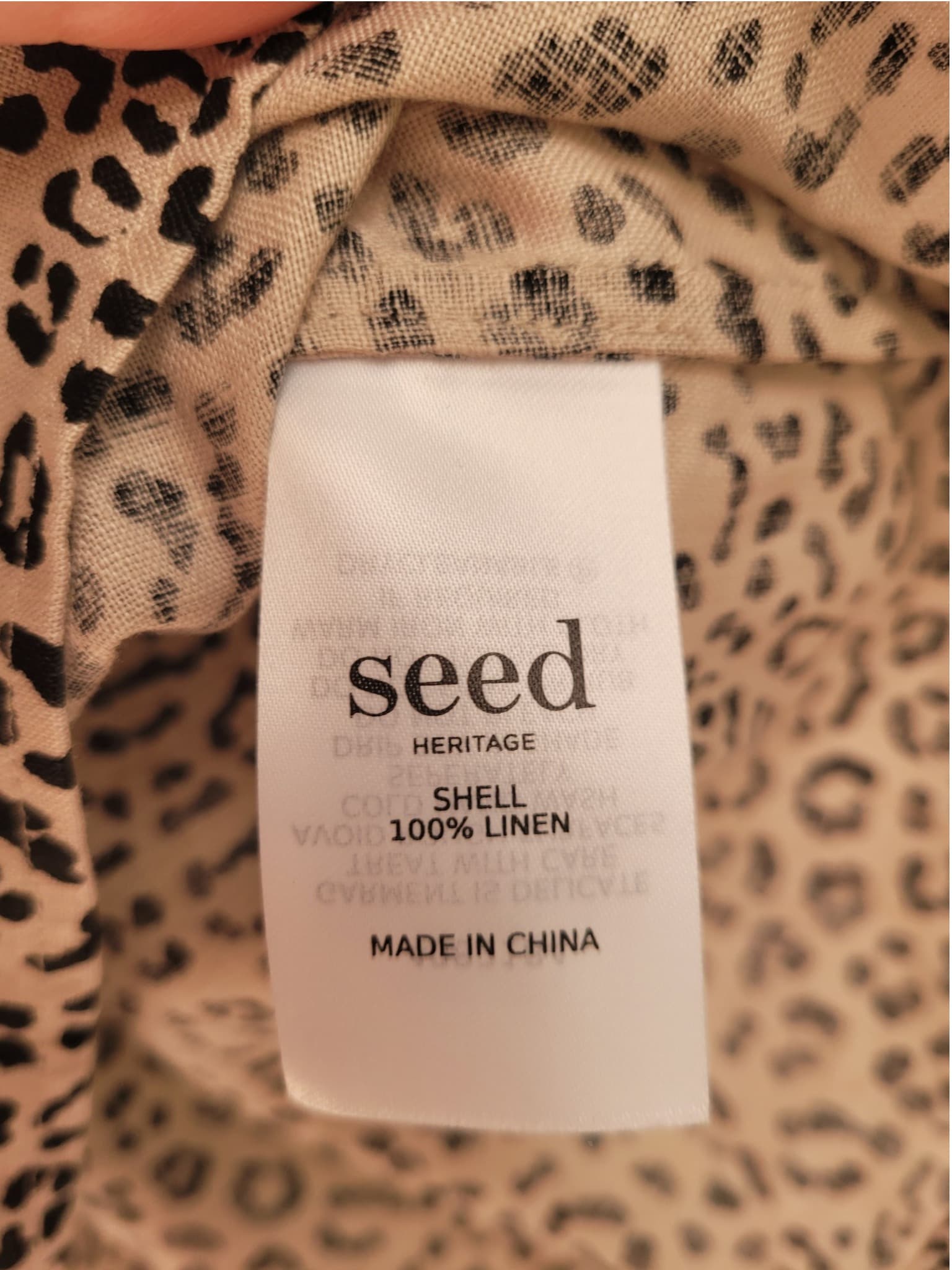 SEED HERITAGE Leopard Print Off Shoulder Linen Blouse Top Size 12 — photo 5 of 6