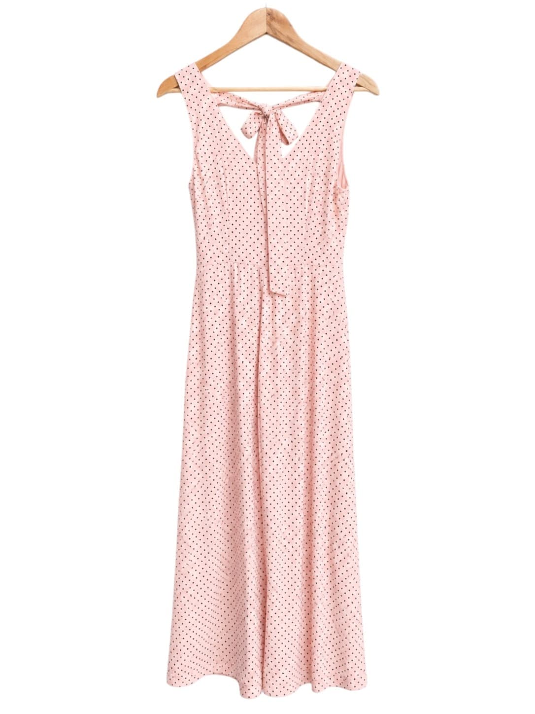 SEED HERITAGE Pink Black Polka Dot Wide Leg Jumpsuit Tie Back Size 6 — photo 5 of 6