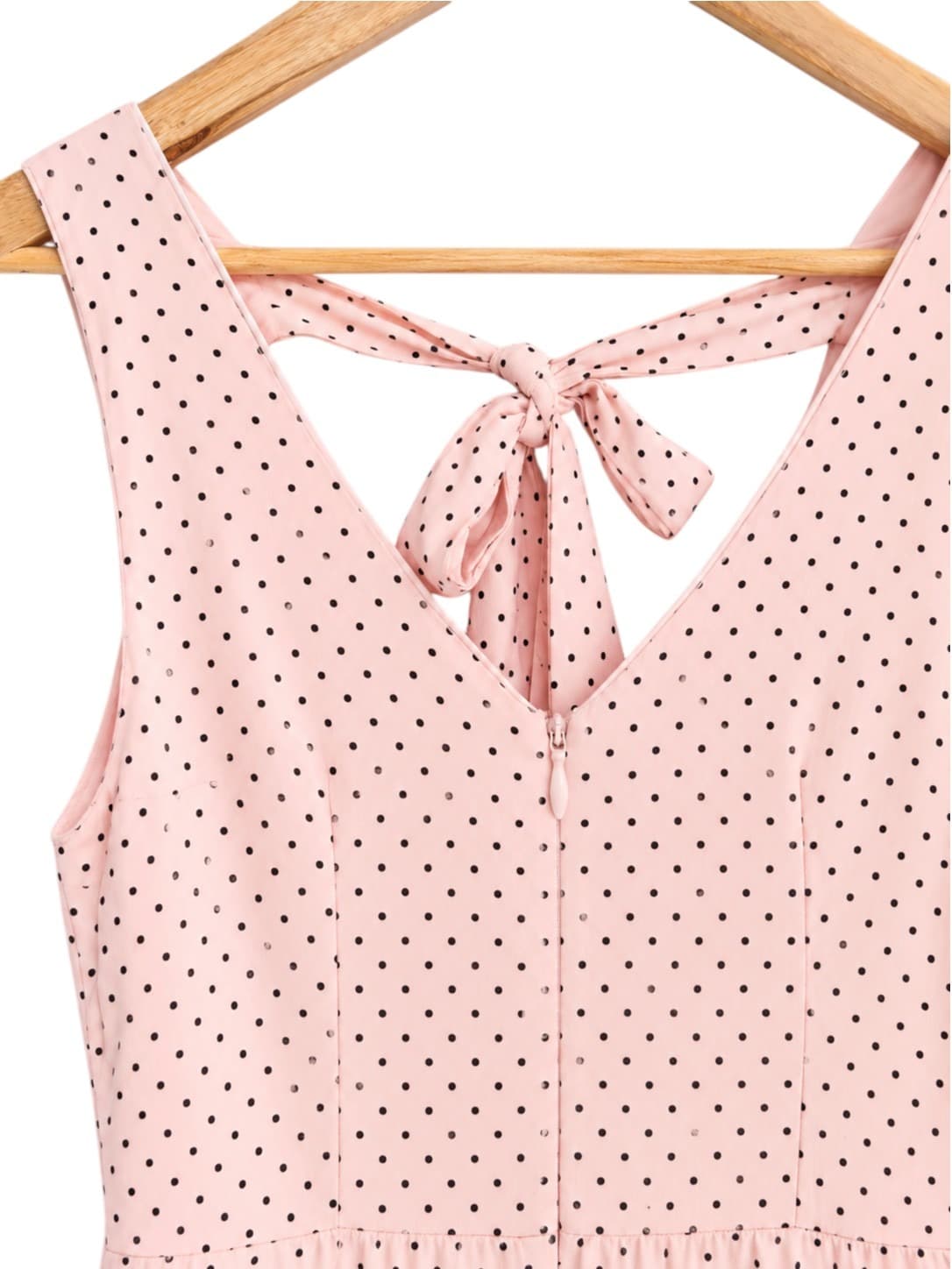 SEED HERITAGE Pink Black Polka Dot Wide Leg Jumpsuit Tie Back Size 6 — photo 4 of 6
