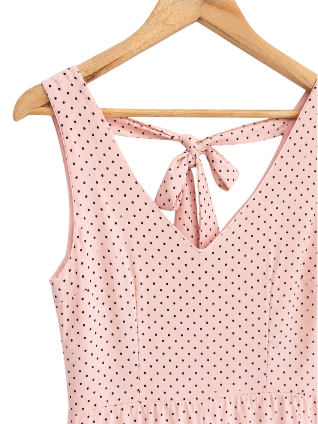 SEED HERITAGE Pink Black Polka Dot Wide Leg Jumpsuit Tie Back Size 6 — photo 1 of 6