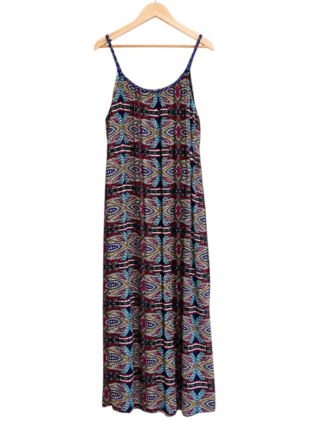 SEED HERITAGE Tribal Geo Print Maxi Dress Chain Braided Straps Size 12 — photo 4 of 7