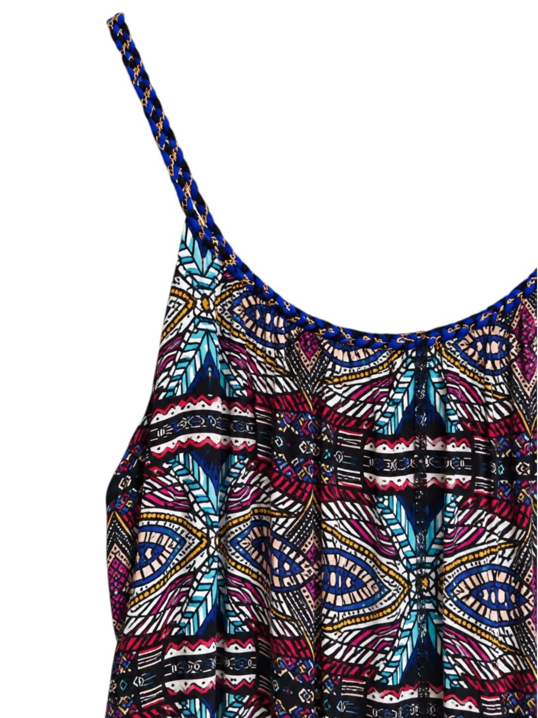 SEED HERITAGE Tribal Geo Print Maxi Dress Chain Braided Straps Size 12 — photo 1 of 7