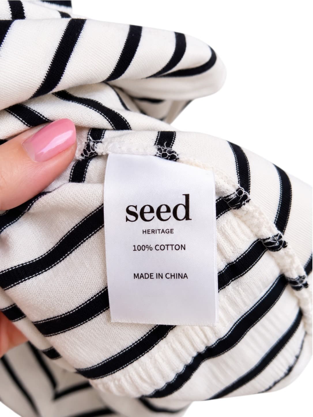Seed Heritage Womens Dress Size M Black White Stripe Cotton Puff Sleeve Mini — photo 6 of 6