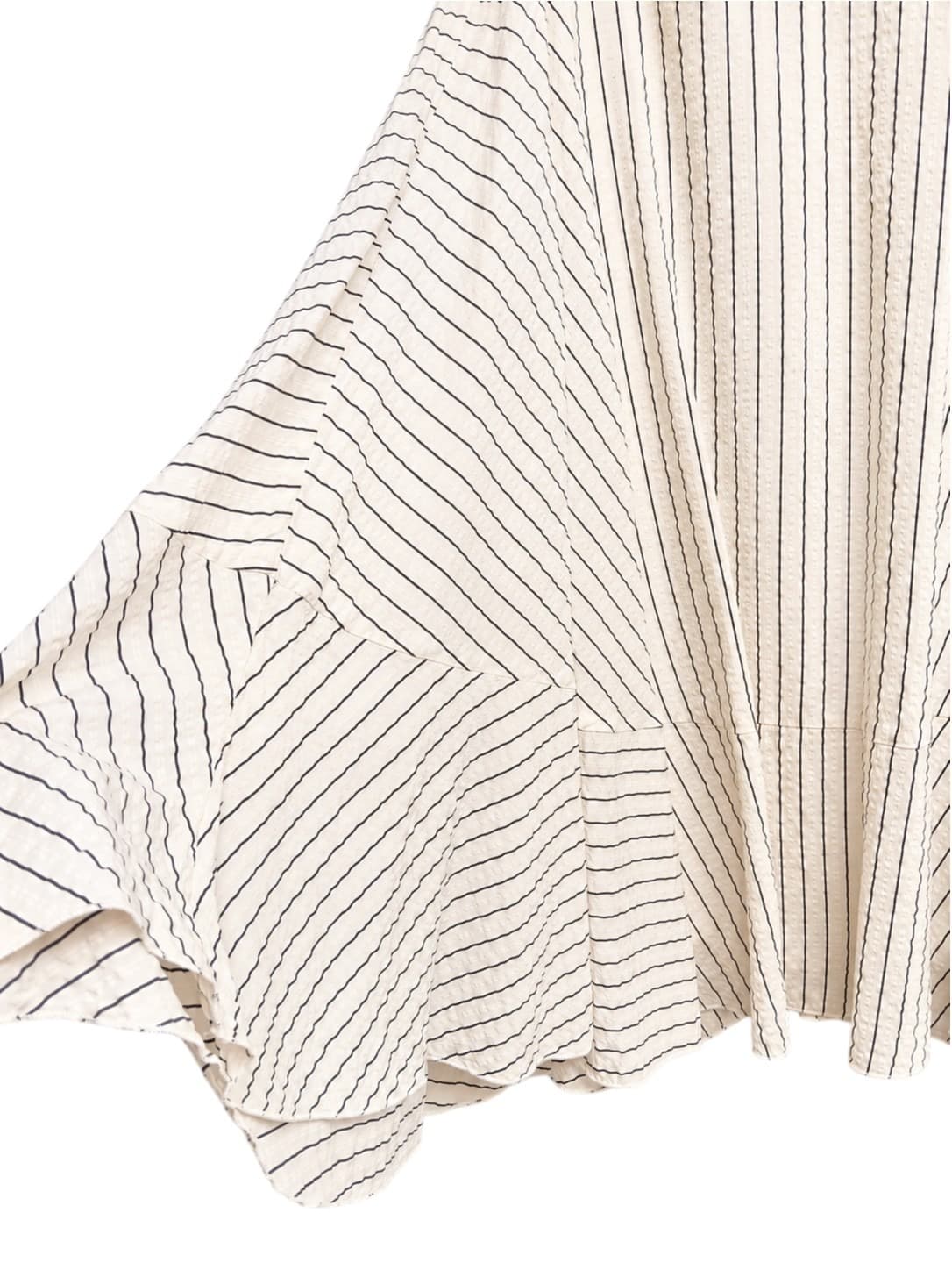 Seed Heritage Womens Midi Skirt Size 8 Cream Black Pinstripe Panelled A Line — photo 3 of 6