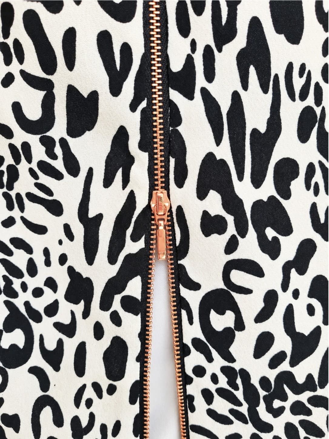 SHEIKE Black White Leopard Print Front Zip Pencil Midi Skirt Size 14 — photo 3 of 7