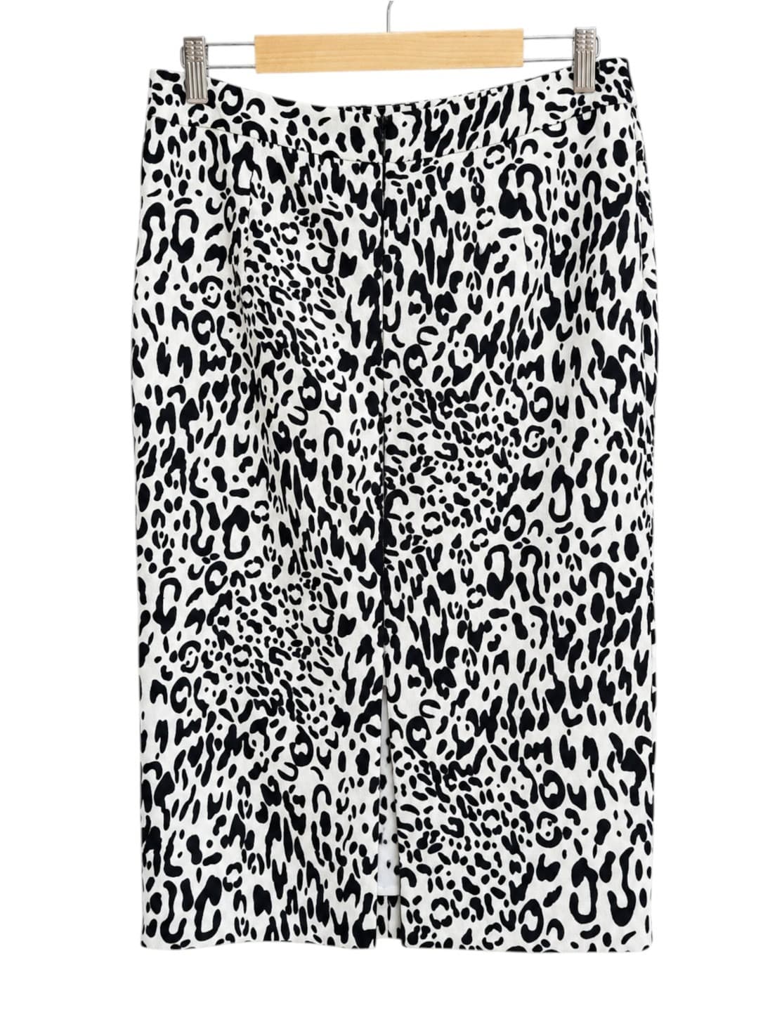 SHEIKE Black White Leopard Print Front Zip Pencil Midi Skirt Size 14 — photo 4 of 7