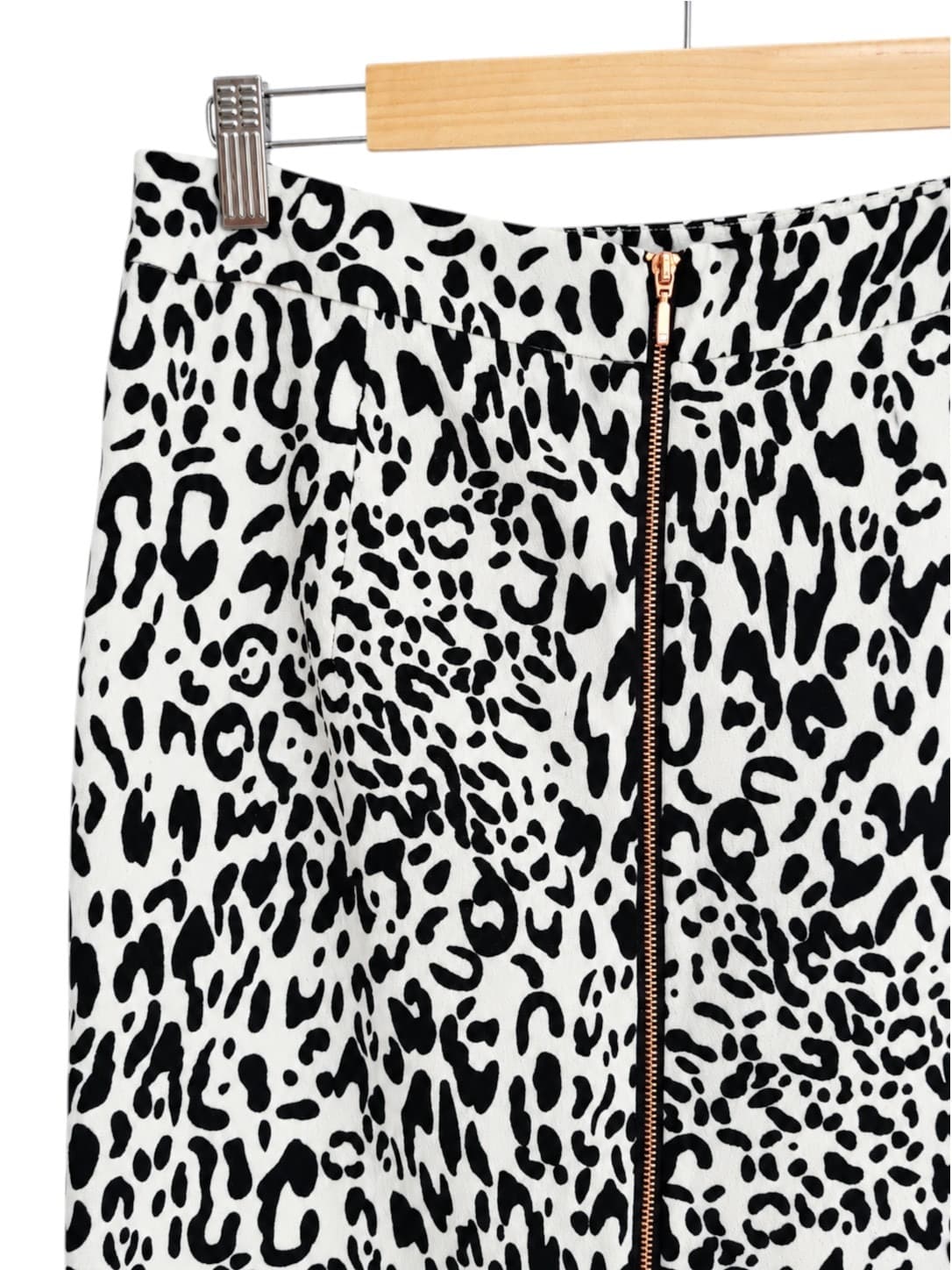 SHEIKE Black White Leopard Print Front Zip Pencil Midi Skirt Size 14 — photo 5 of 7