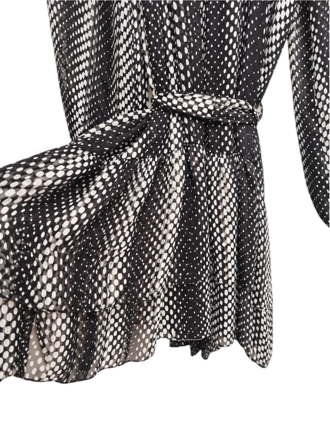 SHEIKE Black White Polka Dot Ruffle Mini Dress Balloon Sleeve Size 14 — photo 4 of 7