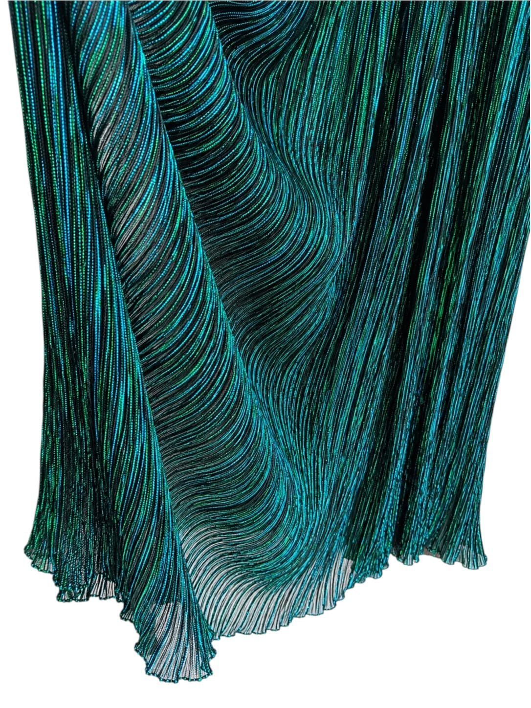 SHEIKE Millenium Dress Size 6 Green Metallic Pleated Cut Out Midi Evening — photo 6 of 9