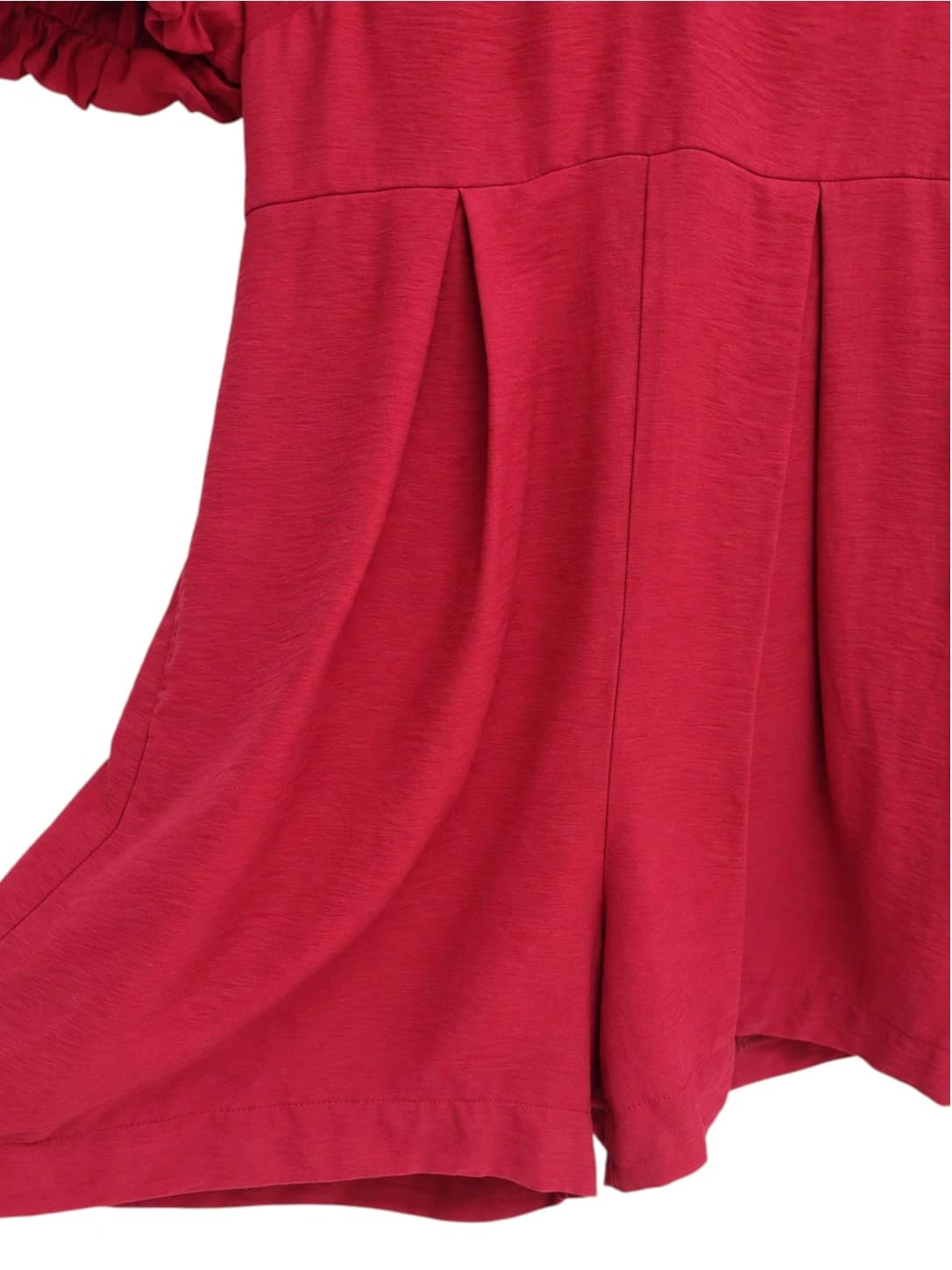 SHEIKE Raspberry Pink Puff Sleeve Pleated Romper Playsuit Size 8 — photo 7 of 8