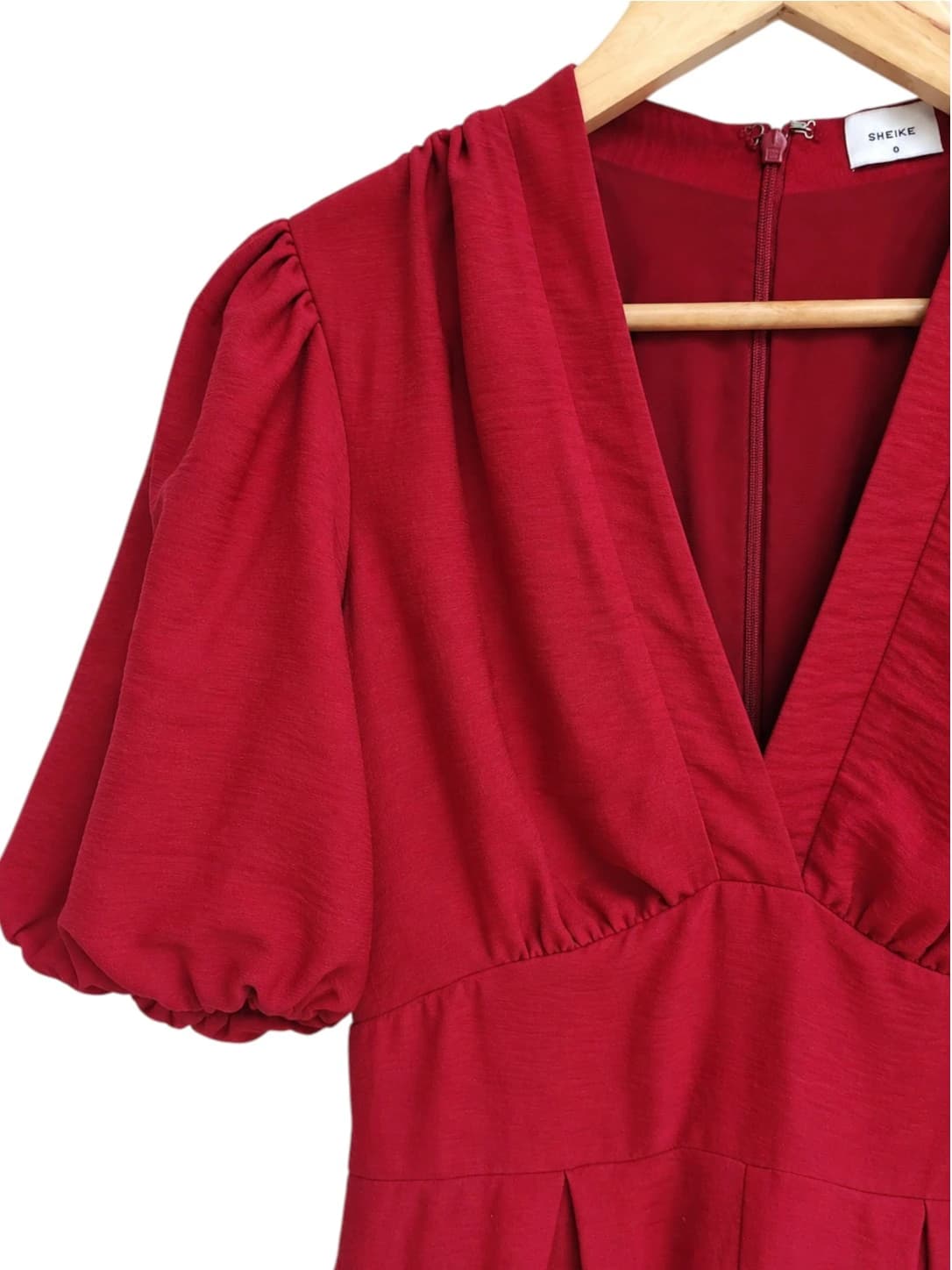 SHEIKE Raspberry Pink Puff Sleeve Pleated Romper Playsuit Size 8 — photo 2 of 8