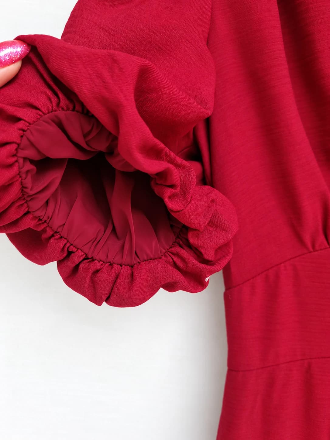 SHEIKE Raspberry Pink Puff Sleeve Pleated Romper Playsuit Size 8 — photo 6 of 8