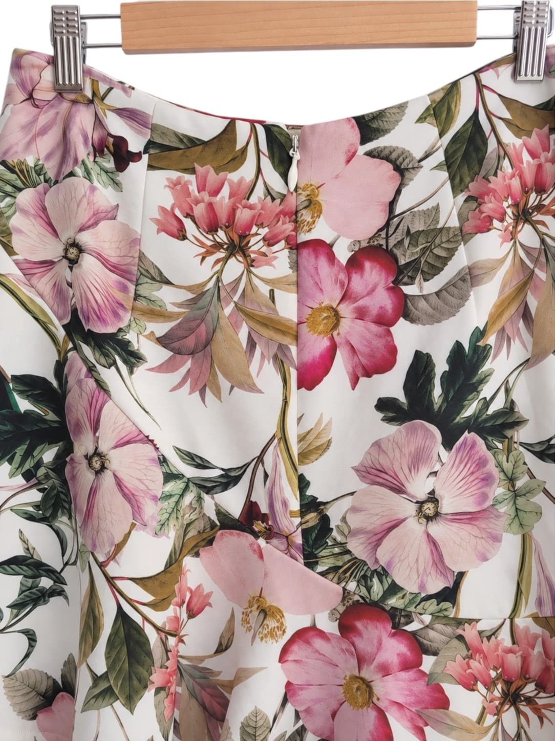 SHEIKE White Pink Botanical Floral Print Ruffle Mini Skirt Size 8 — photo 4 of 6