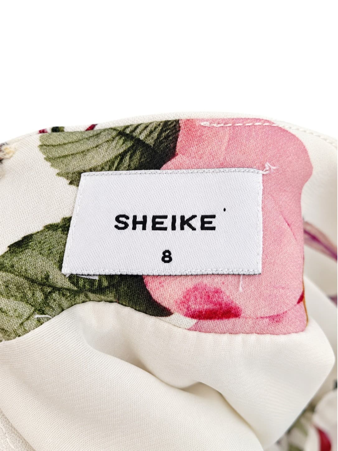 SHEIKE White Pink Botanical Floral Print Ruffle Mini Skirt Size 8 — photo 5 of 6