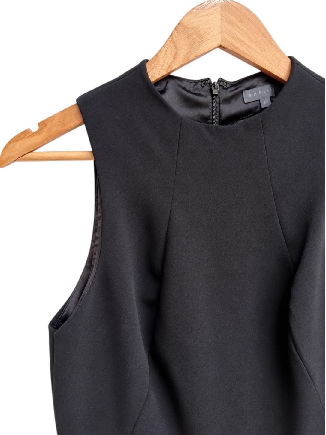 SHEIKE Womens Dress Size 10 Black Sleeveless Wrap Front Buckle Cocktail Mini — photo 2 of 7
