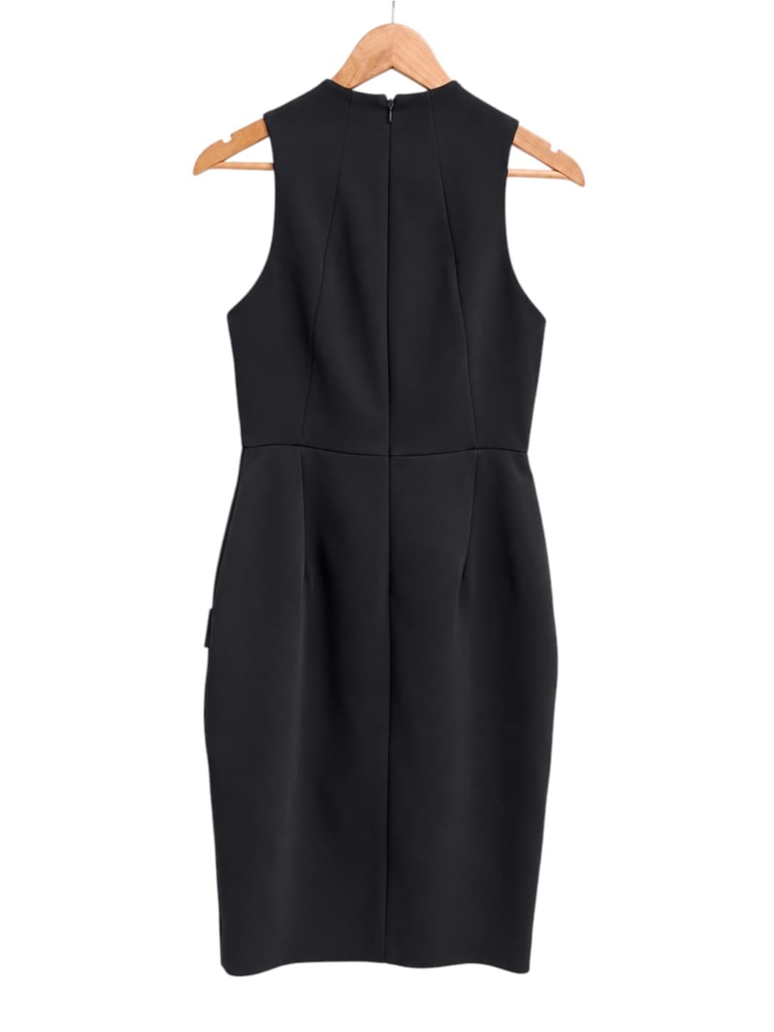 SHEIKE Womens Dress Size 10 Black Sleeveless Wrap Front Buckle Cocktail Mini — photo 5 of 7