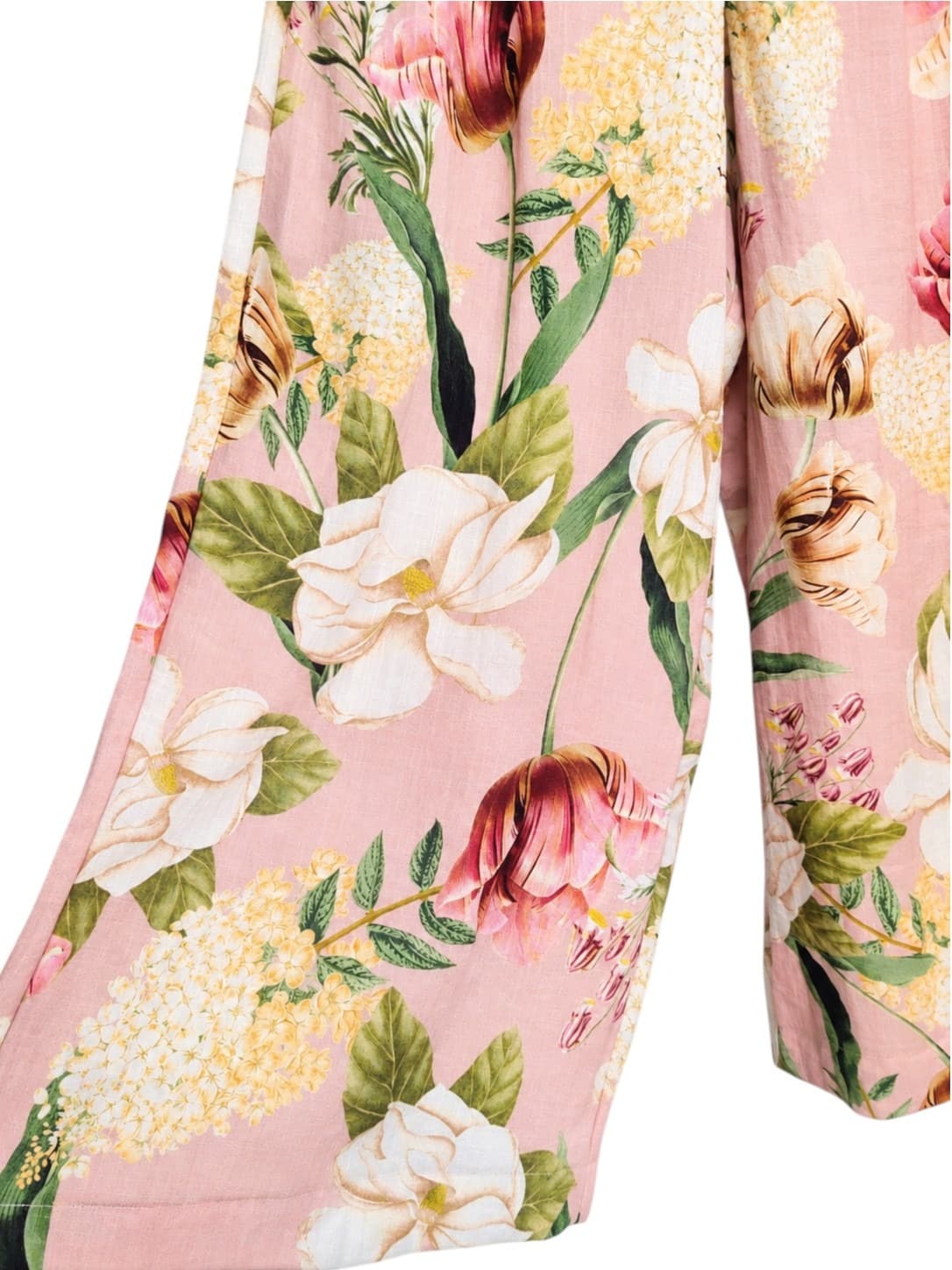 SHEIKE Womens Wide Leg Pants Size 10 Pink Floral Print High Waist Trousers — photo 3 of 7