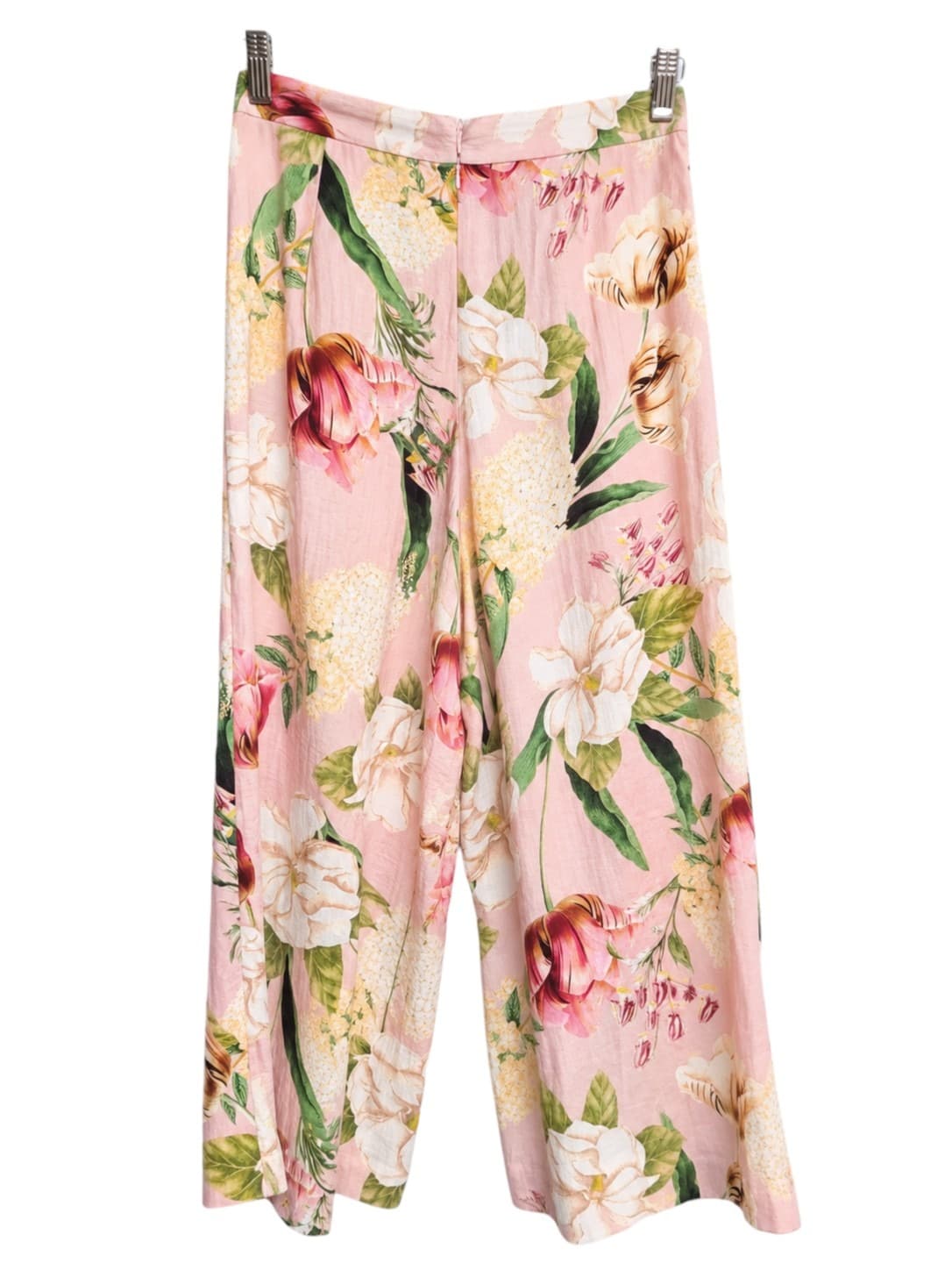 SHEIKE Womens Wide Leg Pants Size 10 Pink Floral Print High Waist Trousers — photo 4 of 7