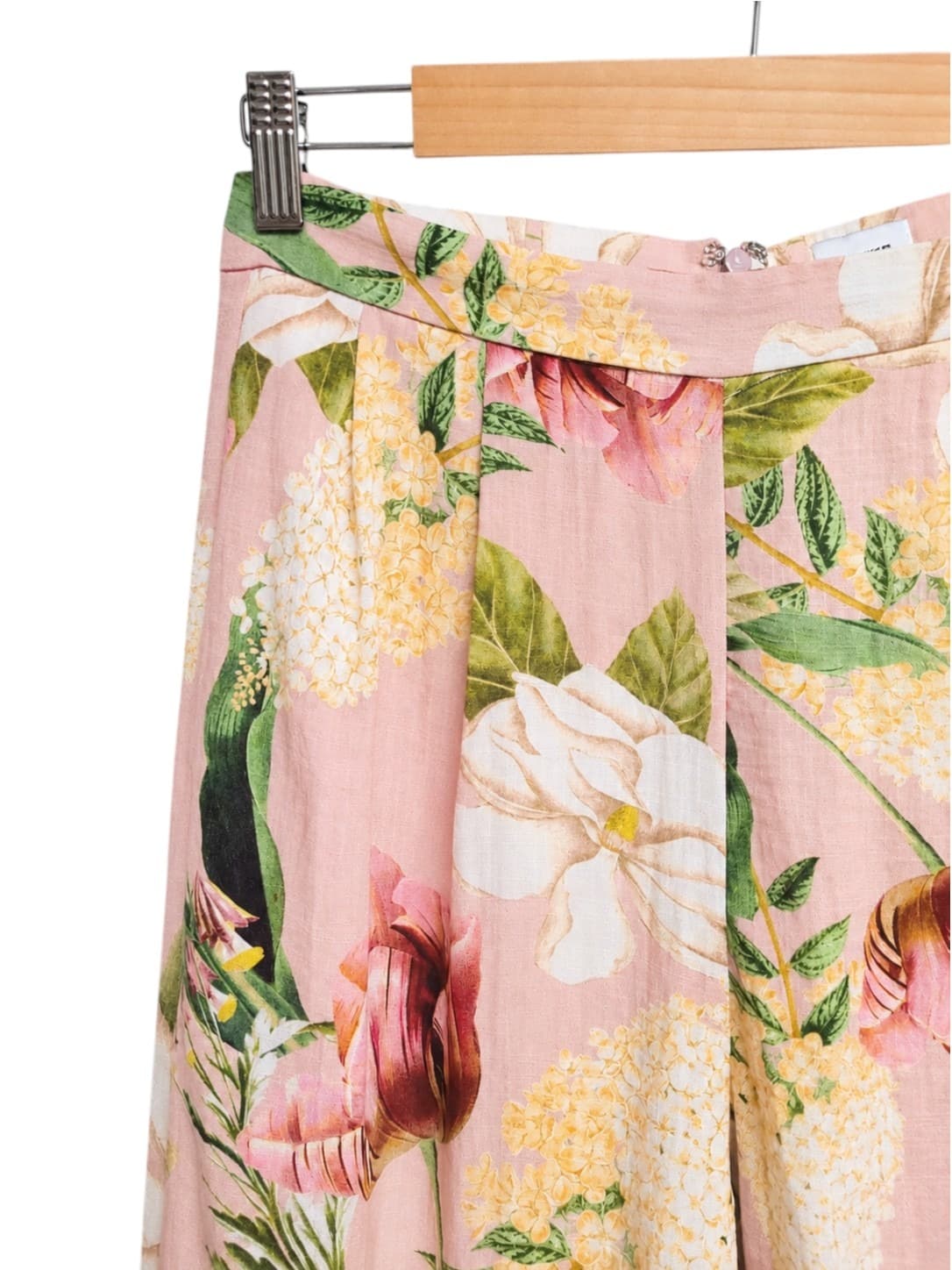SHEIKE Womens Wide Leg Pants Size 10 Pink Floral Print High Waist Trousers — photo 1 of 7
