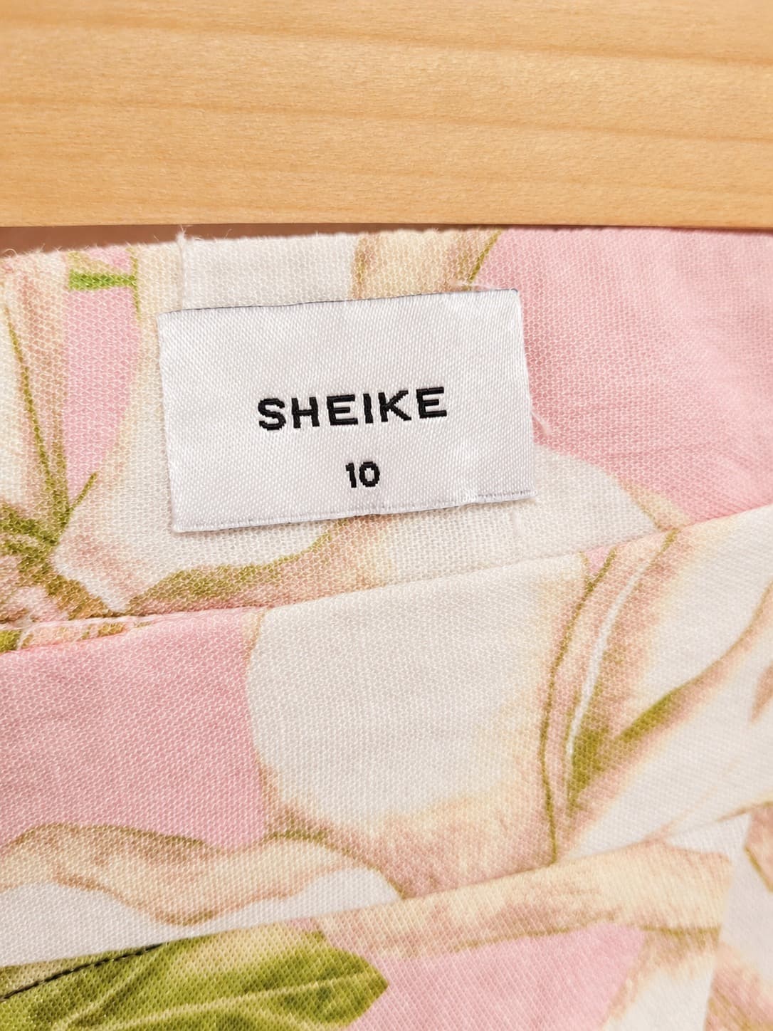 SHEIKE Womens Wide Leg Pants Size 10 Pink Floral Print High Waist Trousers — photo 6 of 7