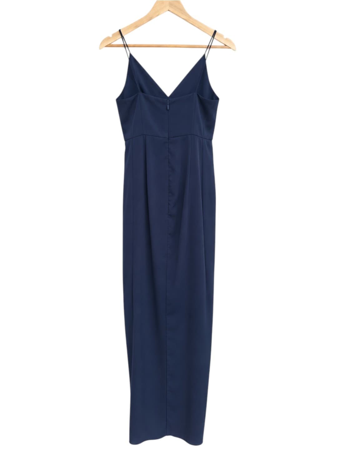Shona Joy Womens Maxi Dress Size 8 Navy Blue Draped Tulip Hem Formal Evening — photo 5 of 9