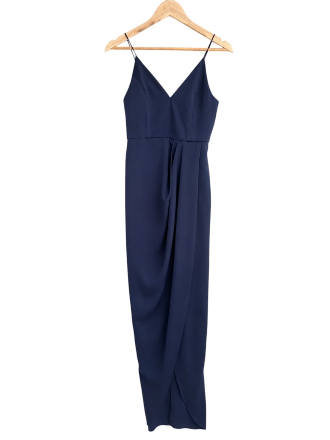 Shona Joy Womens Maxi Dress Size 8 Navy Blue Draped Tulip Hem Formal Evening — photo 1 of 9
