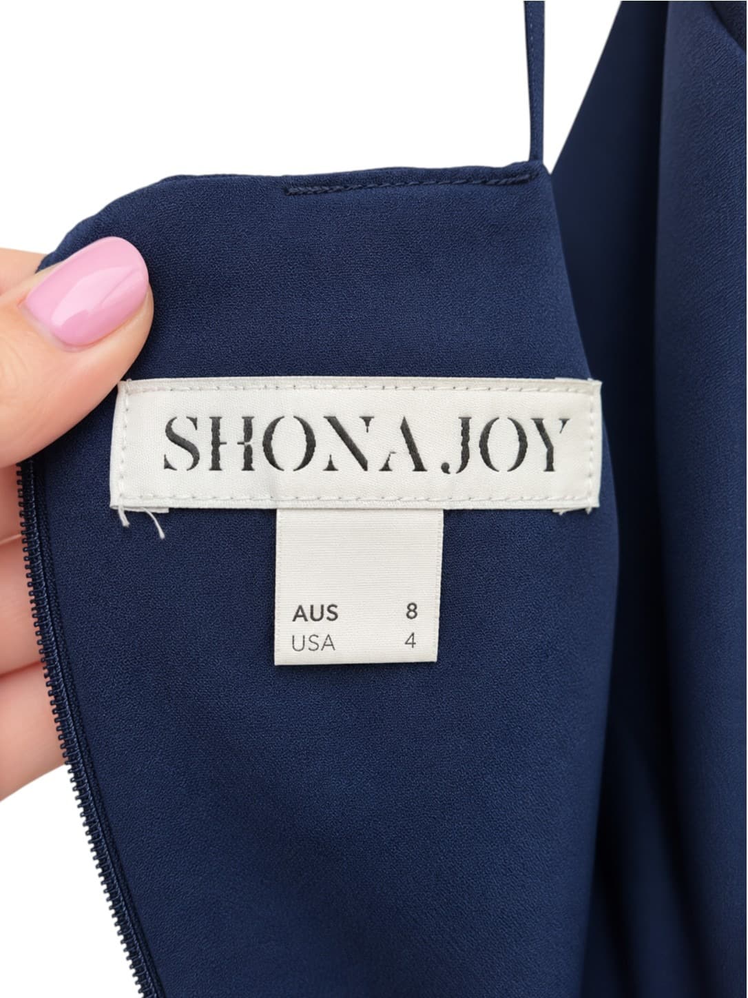 Shona Joy Womens Maxi Dress Size 8 Navy Blue Draped Tulip Hem Formal Evening — photo 7 of 9