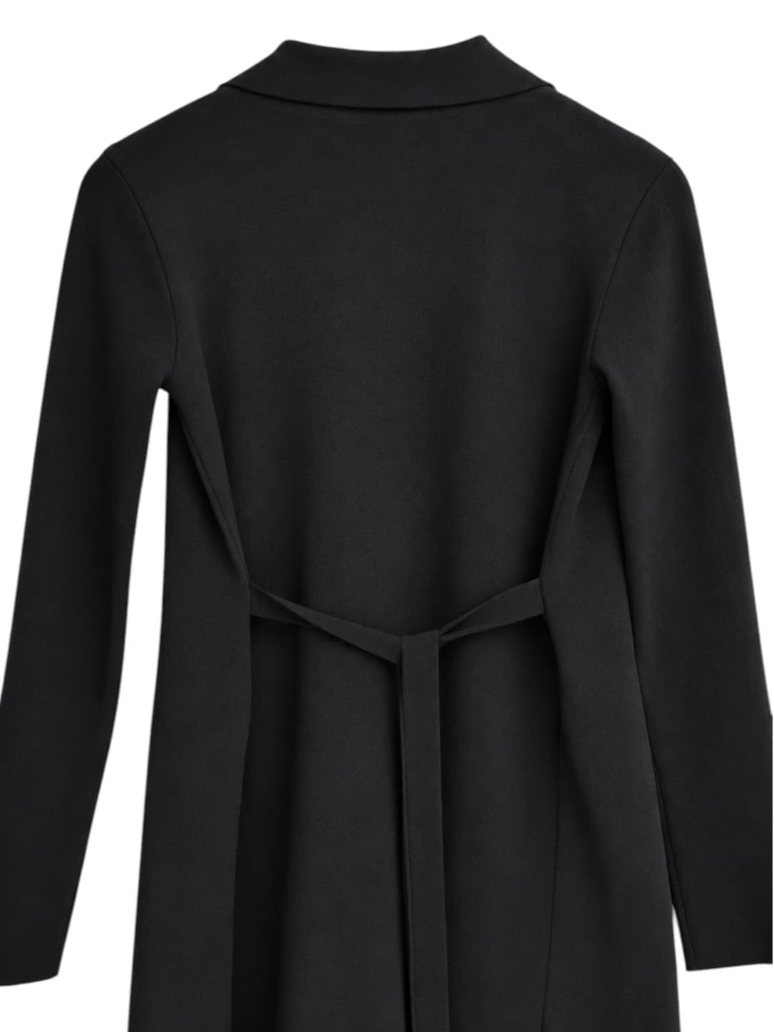 SLIDE SHOW Black Waterfall Longline Jacket Tie Waist Asymmetric Hem Size 8 — photo 4 of 6