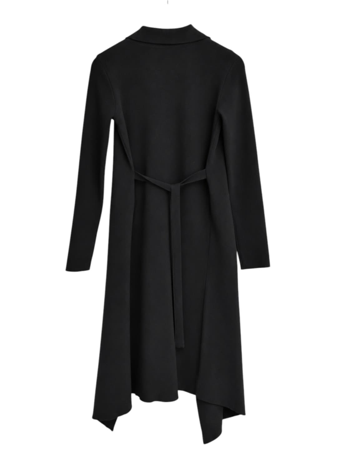 SLIDE SHOW Black Waterfall Longline Jacket Tie Waist Asymmetric Hem Size 8 — photo 3 of 6