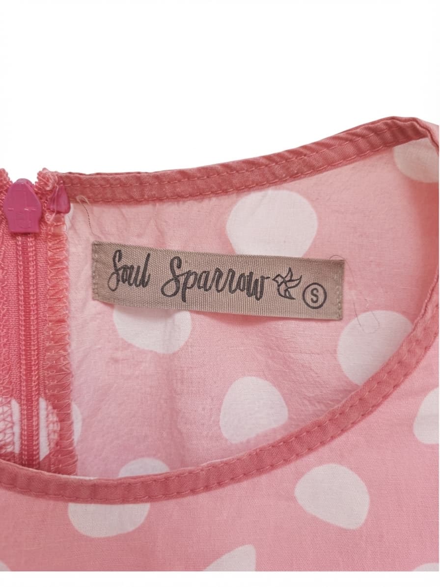 SOUL SPARROW Pink Polka Dot Dress Pinup Vintage style Size S — photo 4 of 5