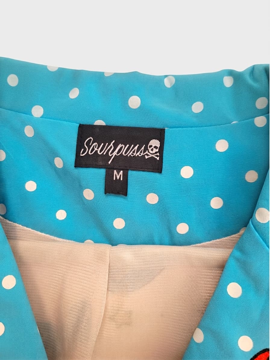 SOURPUSS Sideshow Alive Polka Dot Pinup Rockabilly Dress M — photo 5 of 9
