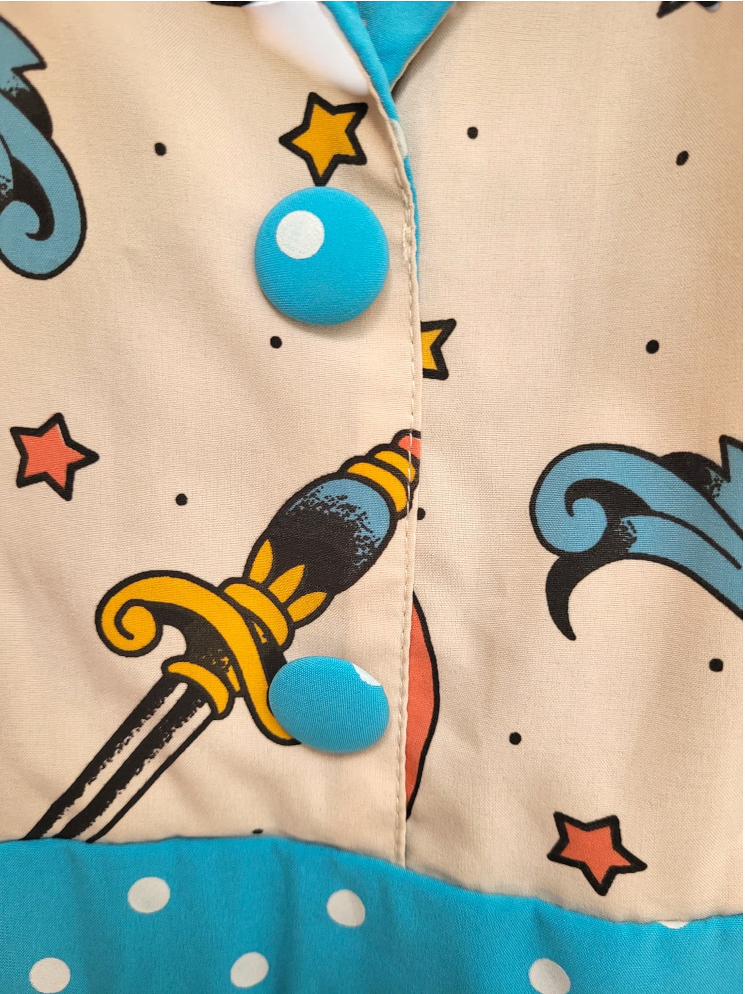SOURPUSS Sideshow Alive Polka Dot Pinup Rockabilly Dress M — photo 7 of 9