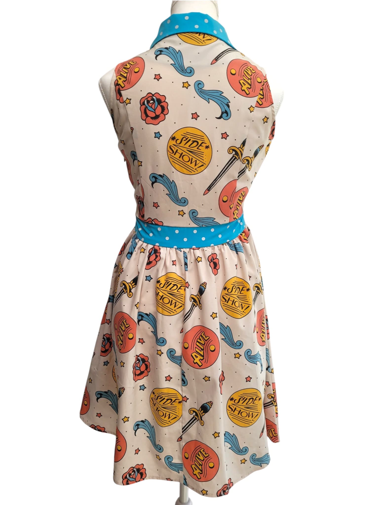 SOURPUSS Sideshow Alive Polka Dot Pinup Rockabilly Dress M — photo 3 of 9
