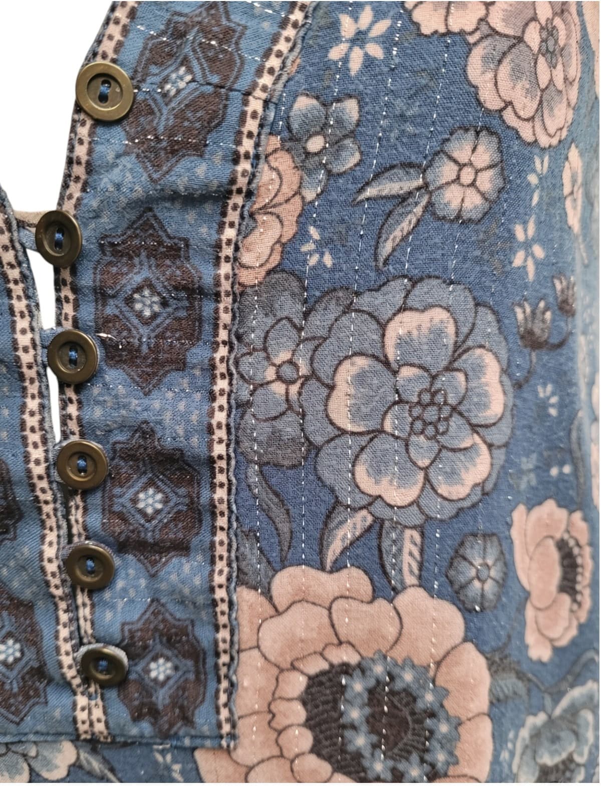 SPELL Floral Metallic Thread Boho Mini Dress Size M — photo 7 of 9