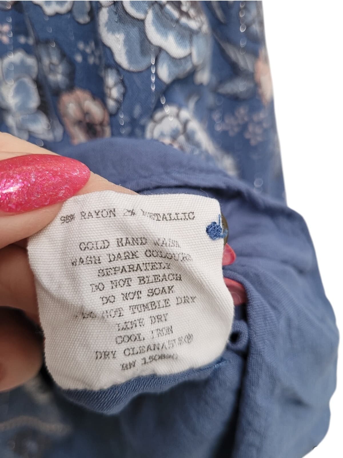 SPELL Floral Metallic Thread Boho Mini Dress Size M — photo 9 of 9