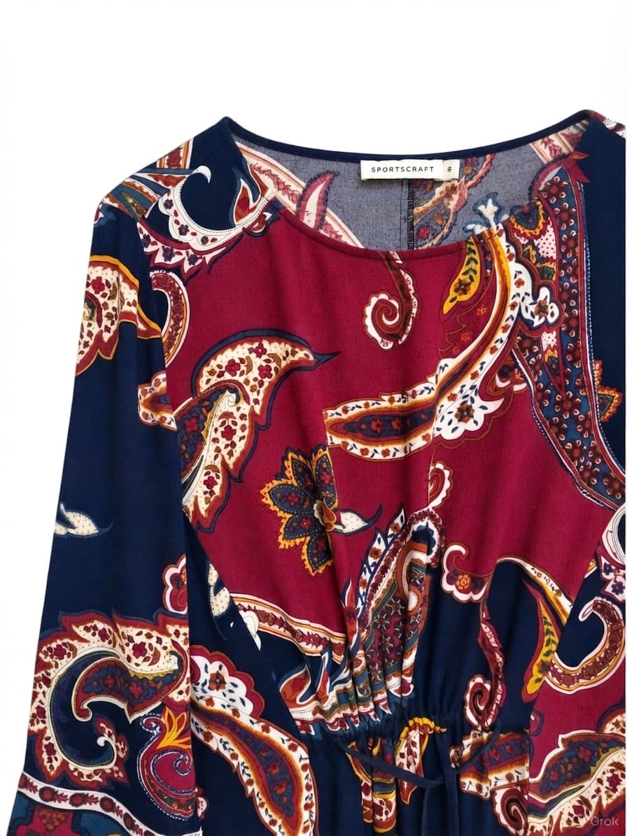 Sportscraft Paisley Print Long Sleeve Dress Size 10 — photo 2 of 5