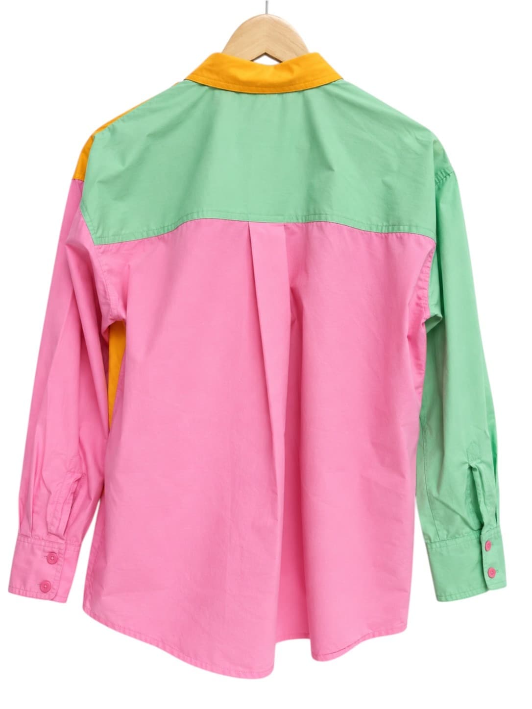 SPORTSGIRL Pink Orange Green Colourblock Cotton Shirt Size 10 — photo 6 of 6
